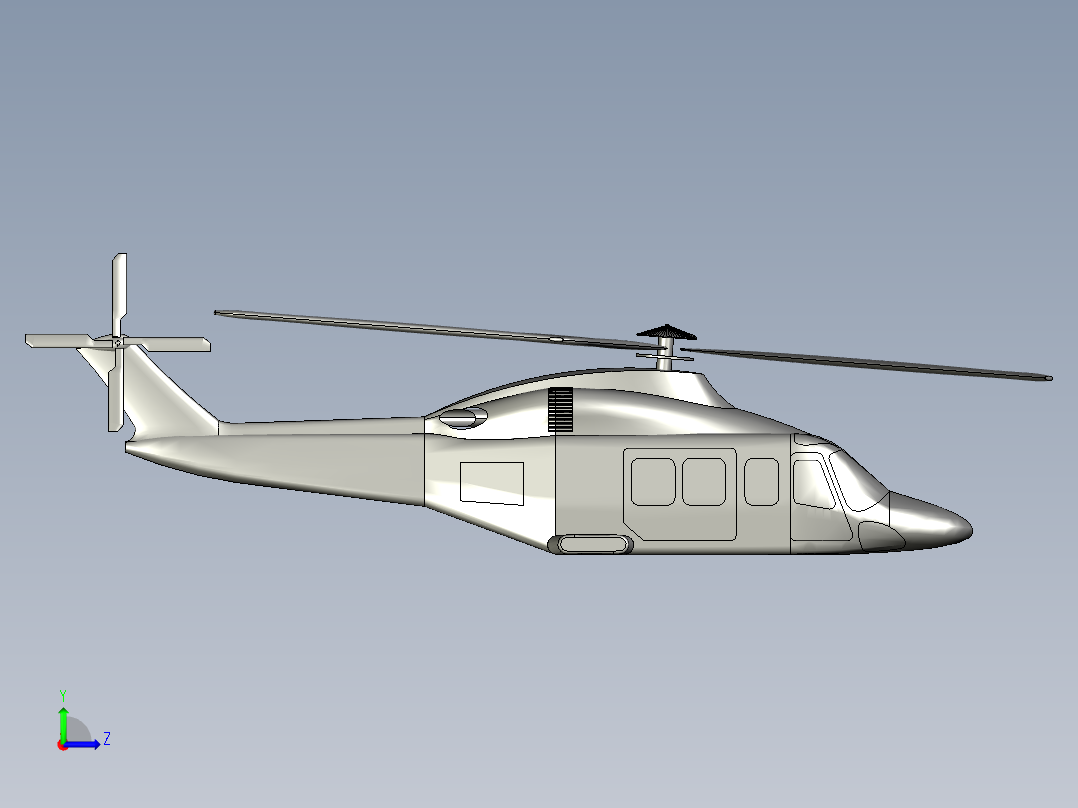 直升飞机 飞机模型设计 (13)左视图