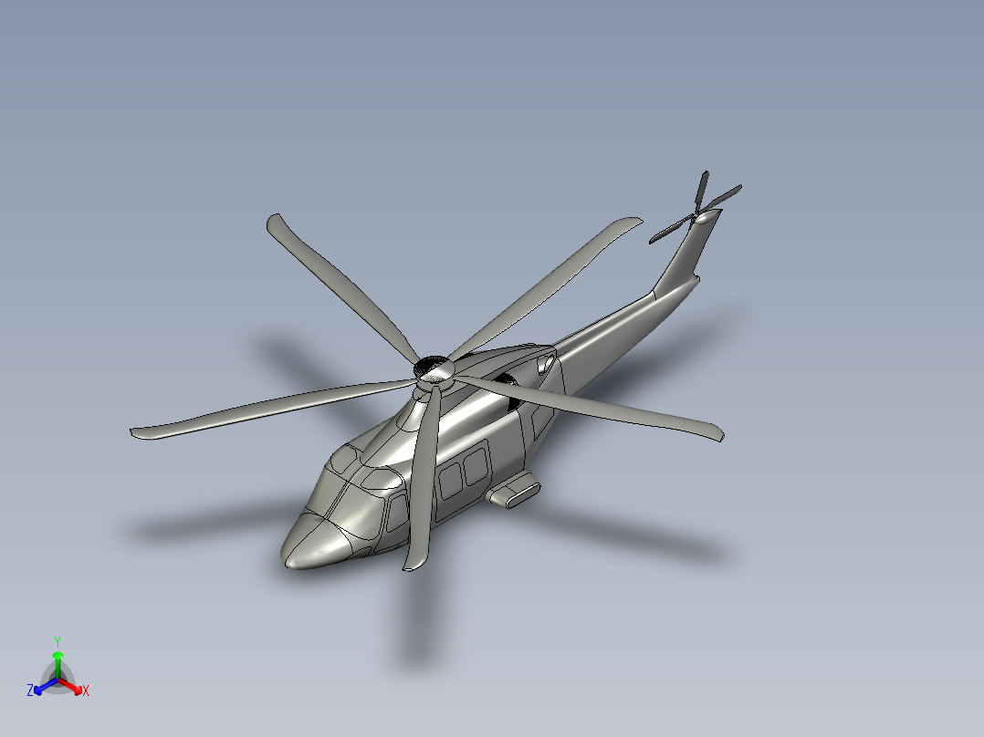 直升飞机 飞机模型设计 (13)正等轴测图