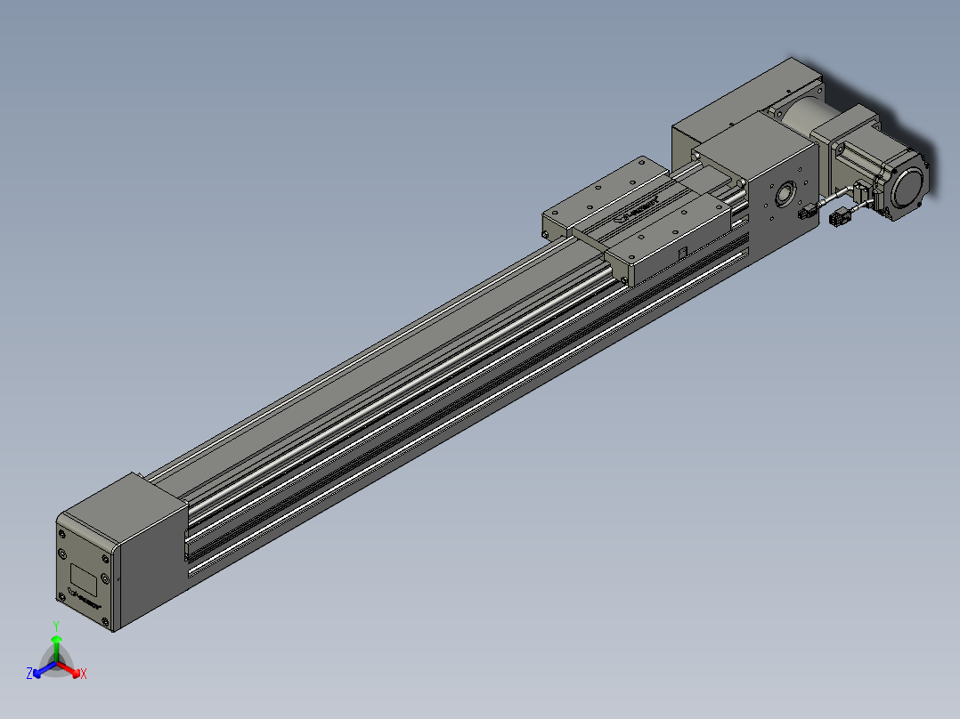 威洛博直线电机模组EB10-L224-S750-BL-ZP75-MS3-5K正等轴测图