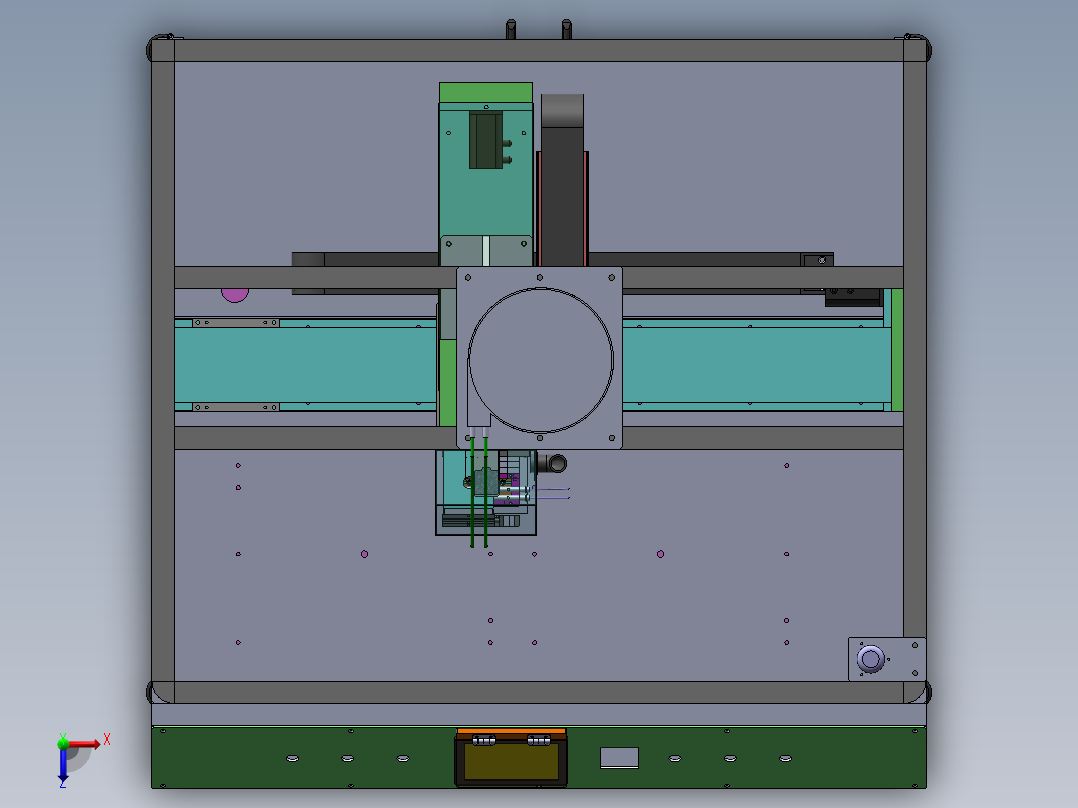 塑件热熔埋钉机俯视图