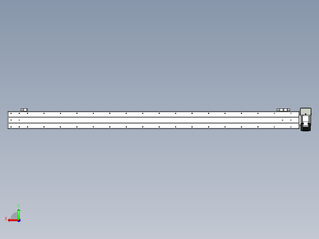 同步带滑台-半封闭B10H-L45-S1550-RD-P40-D3后视图