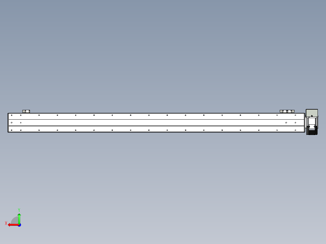 同步带滑台-半封闭B10H-L45-S1400-RD-P40-D3后视图