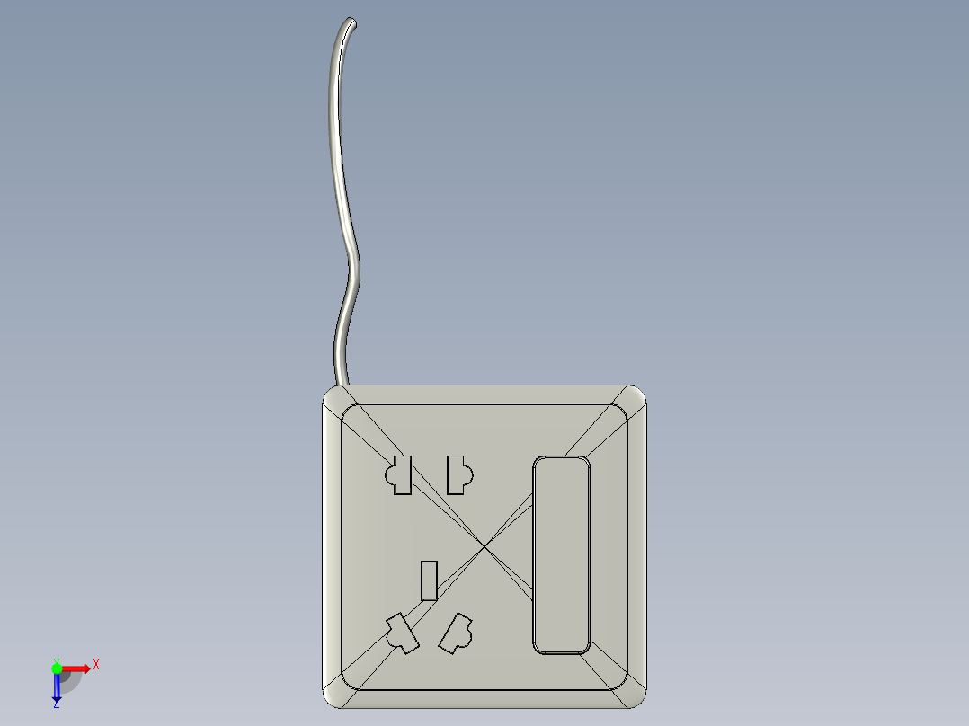 多插位插排STP俯视图