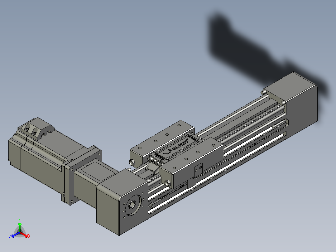 威洛博直线电机模组EB4-L80-S100-R-57-MS3正等轴测图