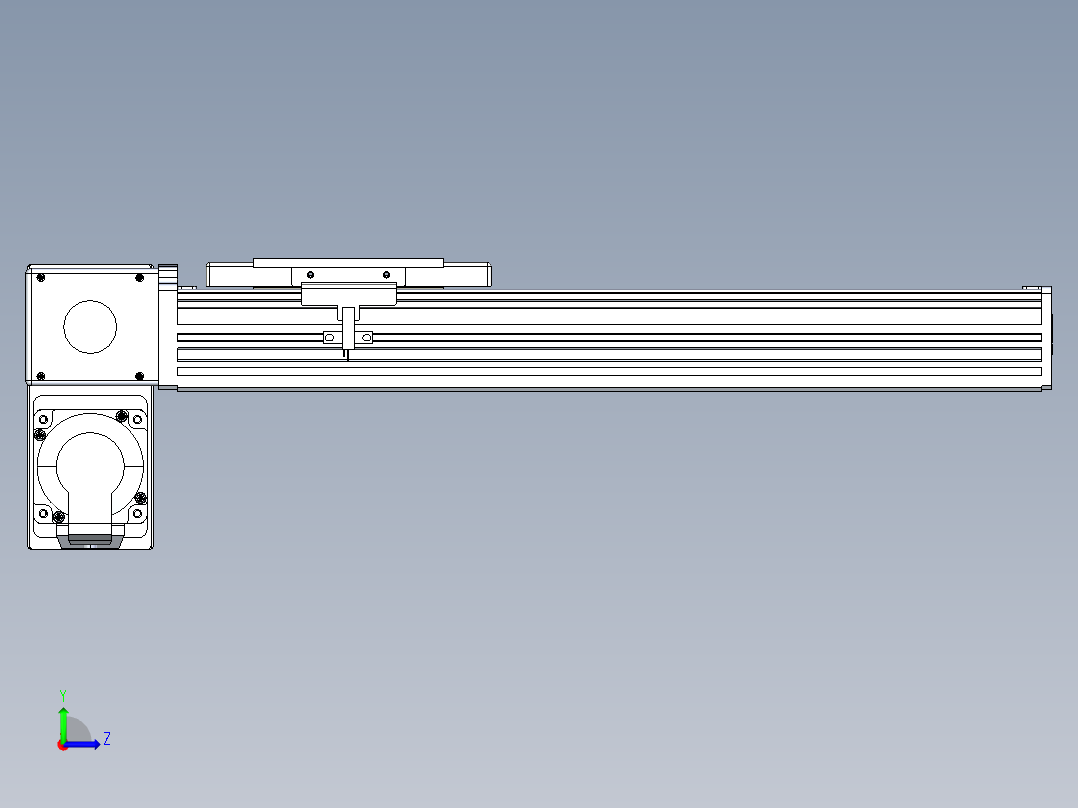 同步带全封闭直线模组TPA-HCB-110D-90-L250-LP-Y-P40-N3左视图