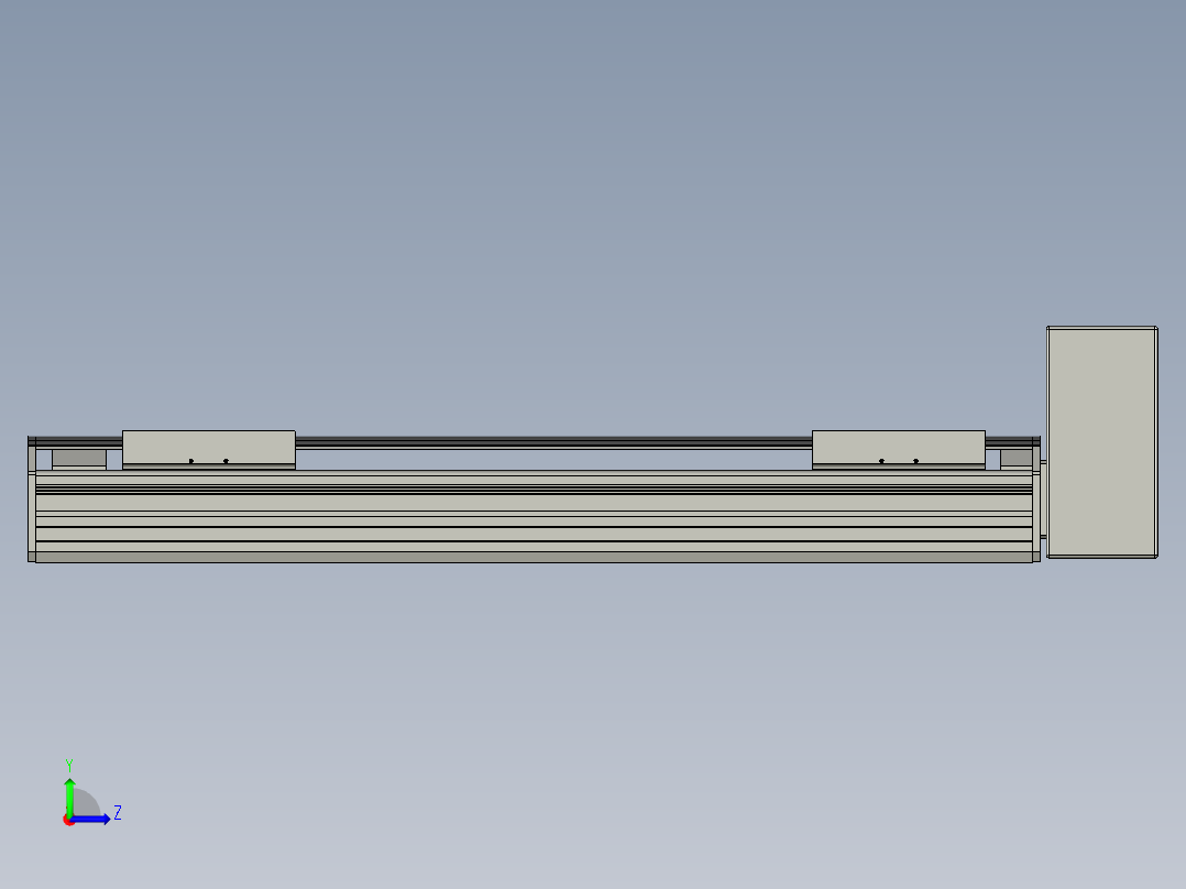 直线模组WG-LHB12-S400-LU设计图纸左视图