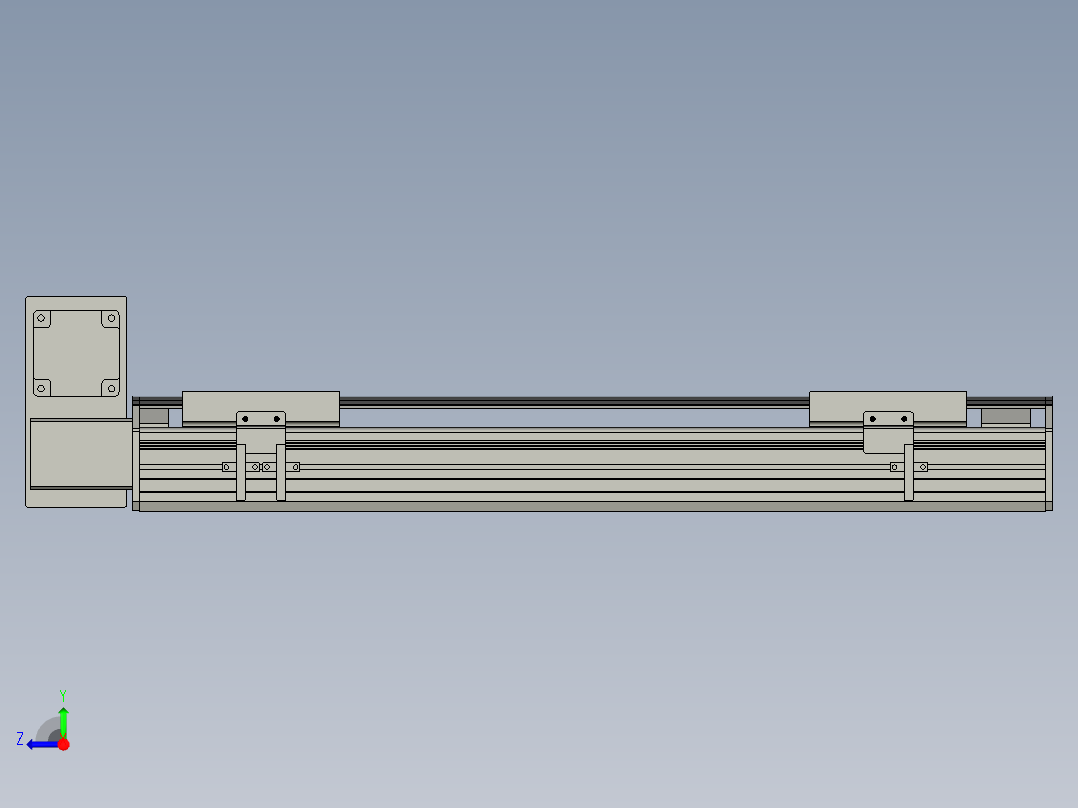直线模组WG-LHB12-S400-LU设计图纸右视图