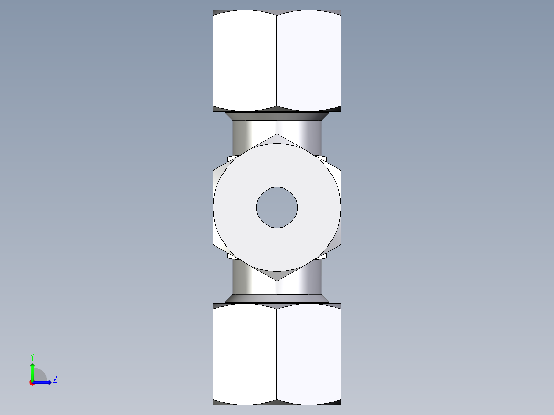 卡套式工业通用硬管接头EO_Union_cross_K10SCF左视图