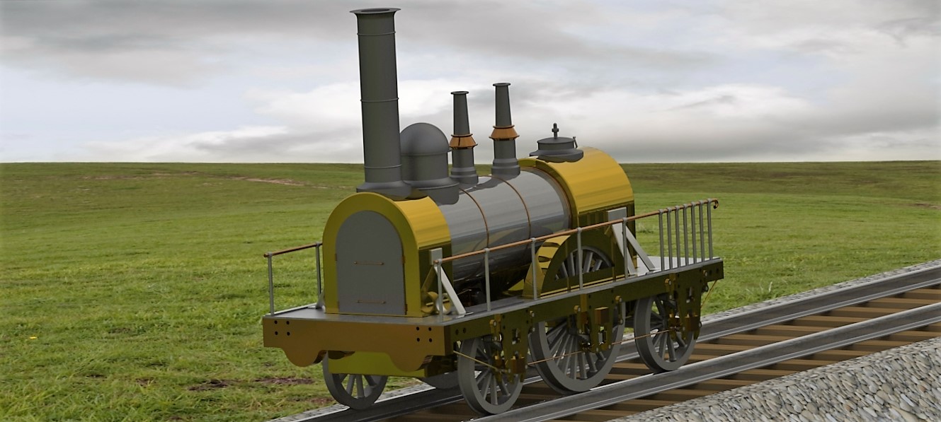 Locomotora蒸汽机车模型3D图纸 Solidworks设计 附平面图