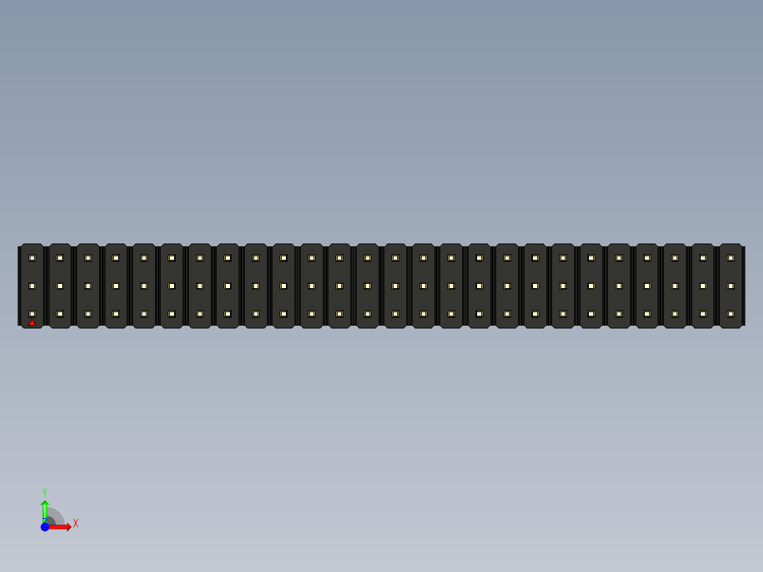 彩色公头100mil（2.54mm）系列-DS1021_black_3x26p_100mil_Type19_rev1.0前视图