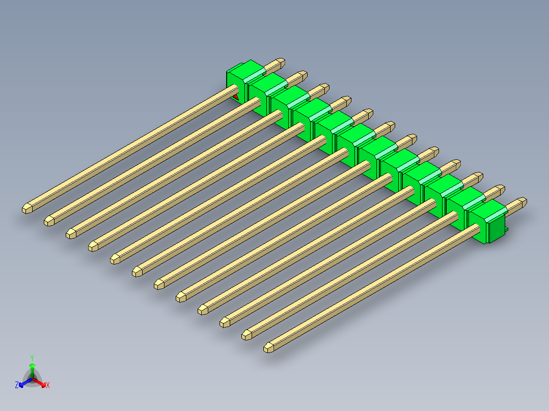 彩色公头100mil（2.54mm）系列-DS1021_green_1x12p_100mil_Type43_rev1.0