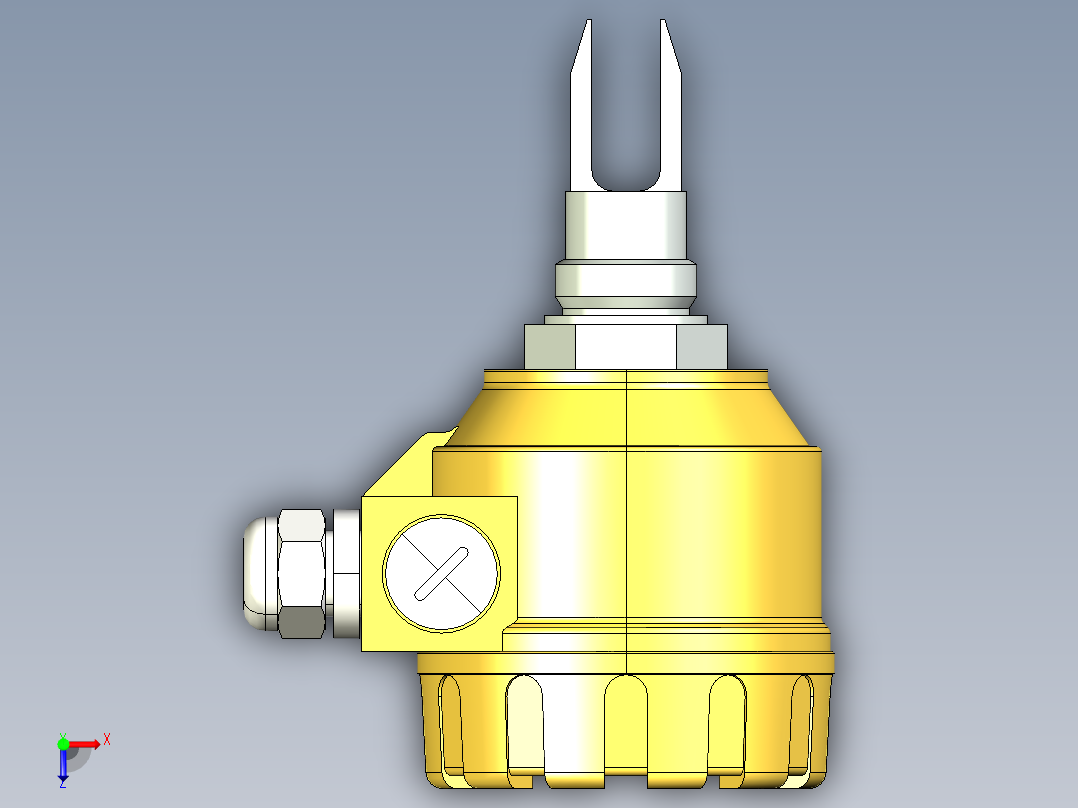 超声波设备H-69mm-2.72in-SS-PBT-ENCLOSURE-1-SPDT-RELAY-BSP-THREAD俯视图
