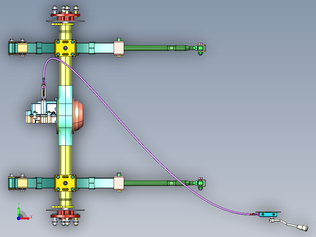 三轮车车桥前视图