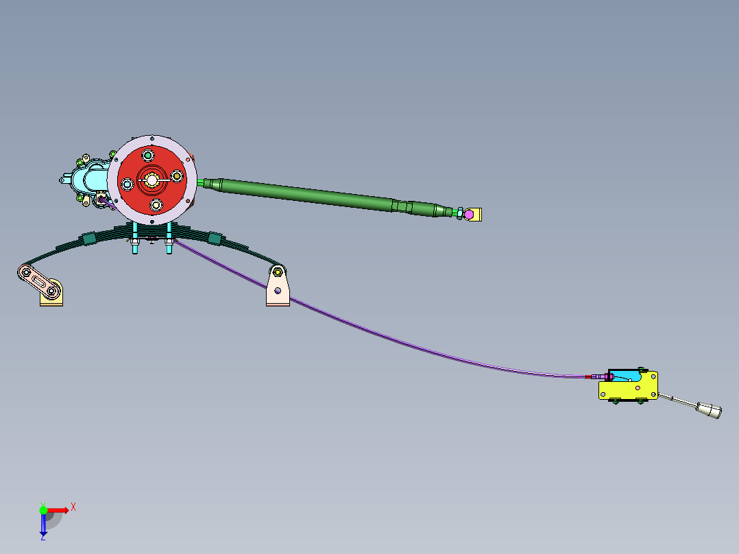 三轮车车桥俯视图