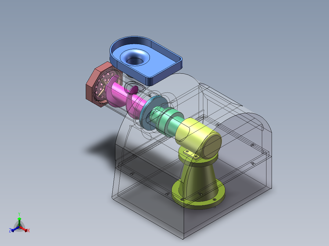 家用电动绞肉机设计（含三维SW模型+CAD图纸+说明）正等轴测图
