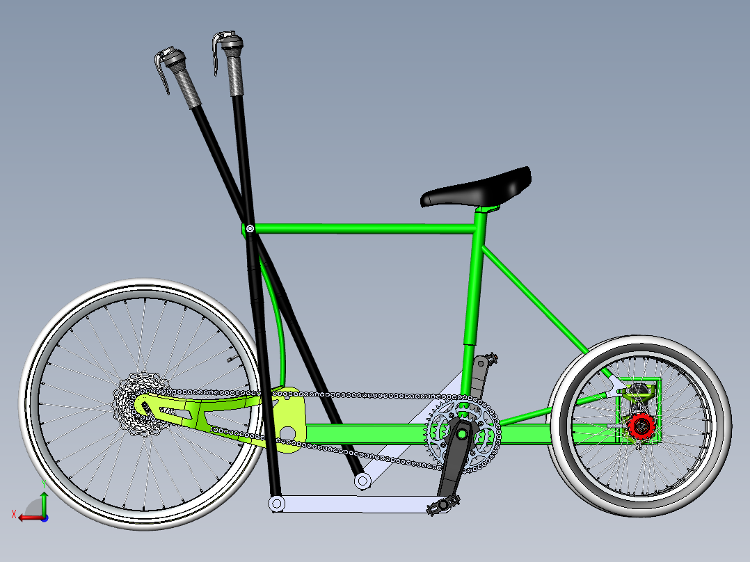 创意三轮车--sw前视图