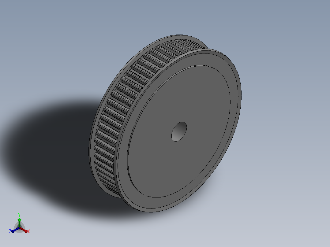 同步带轮HTPT60S5M150-A-H12正等轴测图