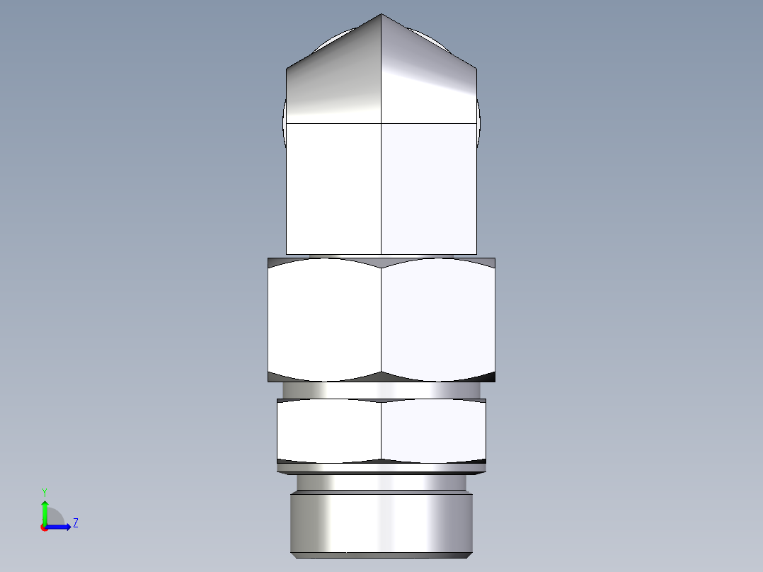 卡套式工业通用硬管接头EO_Assembled_adjustable_standpipe_elbow_EVW38SMOMD71左视图
