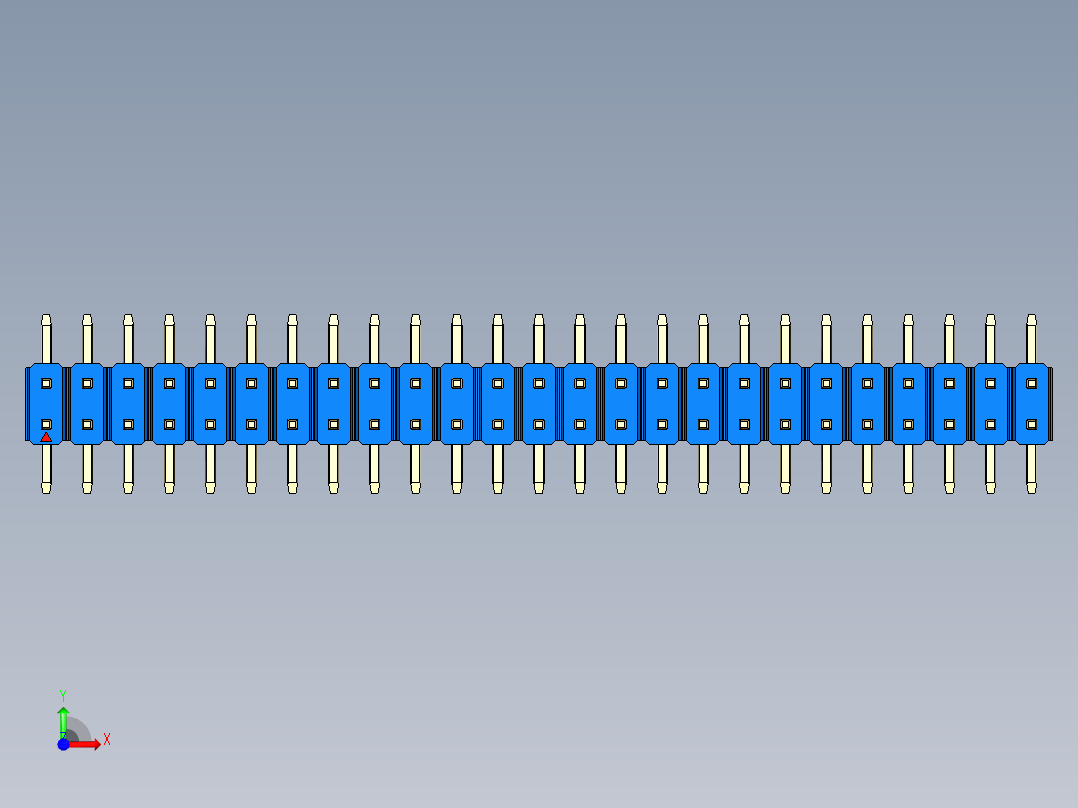 彩色公排针 100mil 2.54mm 系列-DS1022_blue_50p_100mil_TypeSMT_rev1.0前视图
