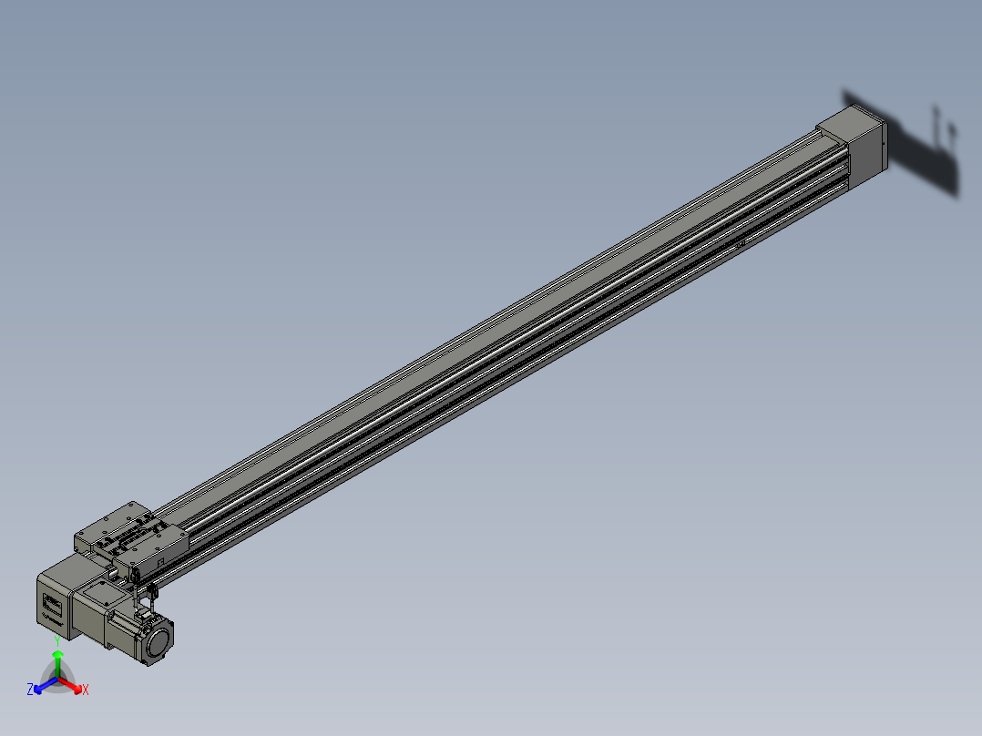 威洛博直线电机模组EB8-L200-S1650-L-P75-MS3正等轴测图