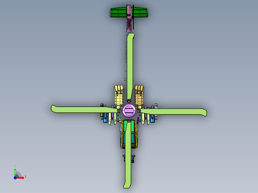 AH-64阿帕奇式攻击直升机前视图