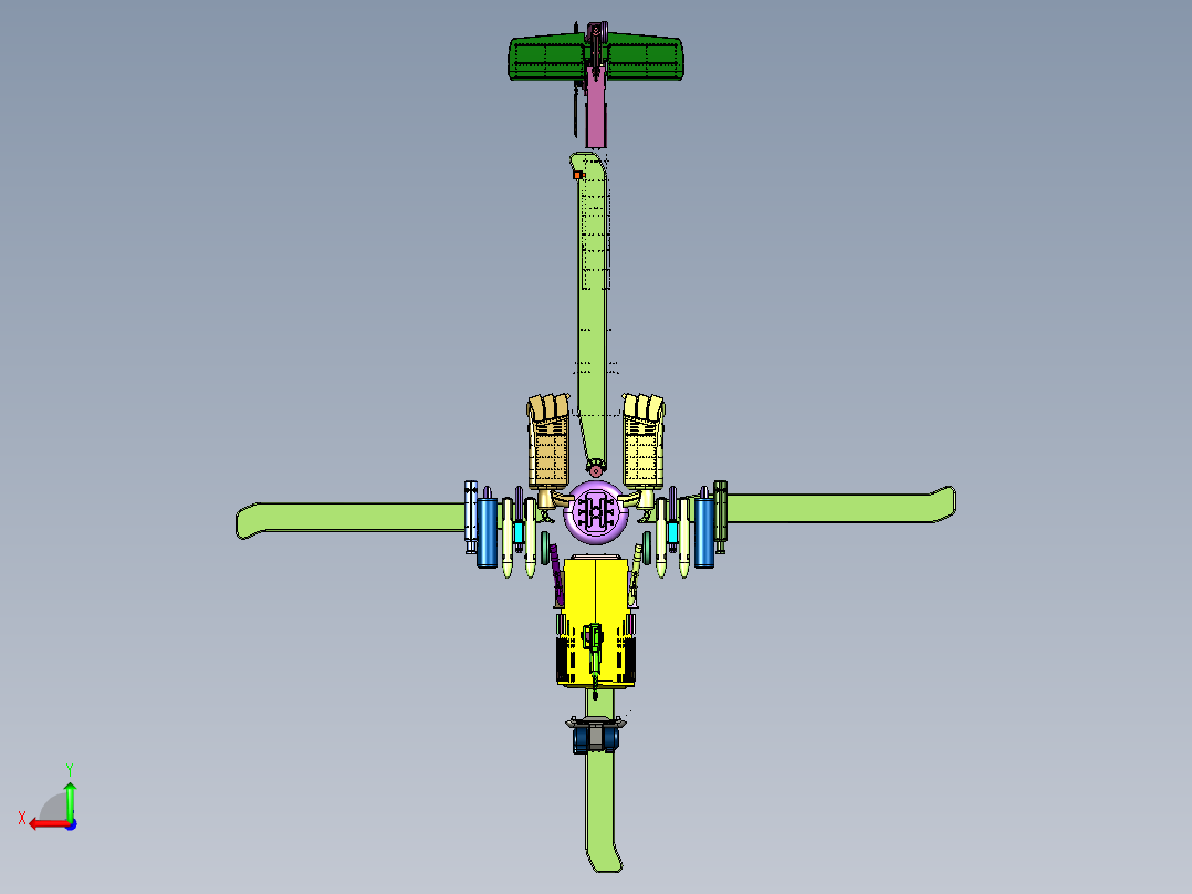 AH-64阿帕奇式攻击直升机后视图