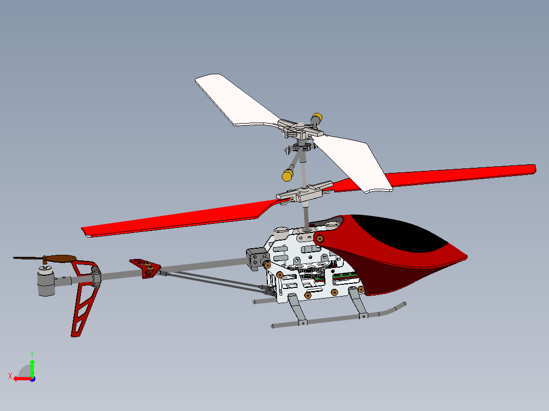 直升飞机 飞机模型设计 (4)后视图