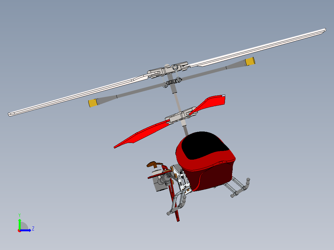 直升飞机 飞机模型设计 (4)左视图