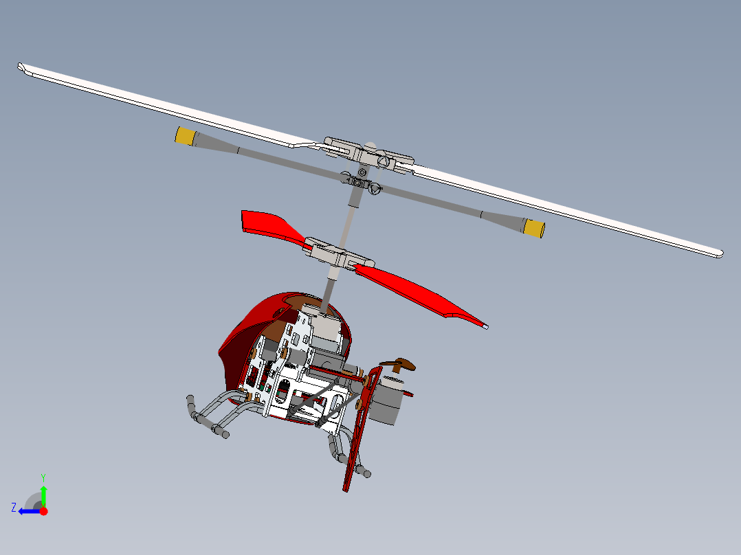 直升飞机 飞机模型设计 (4)右视图