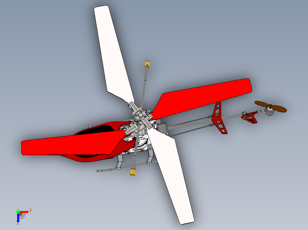 直升飞机 飞机模型设计 (4)俯视图