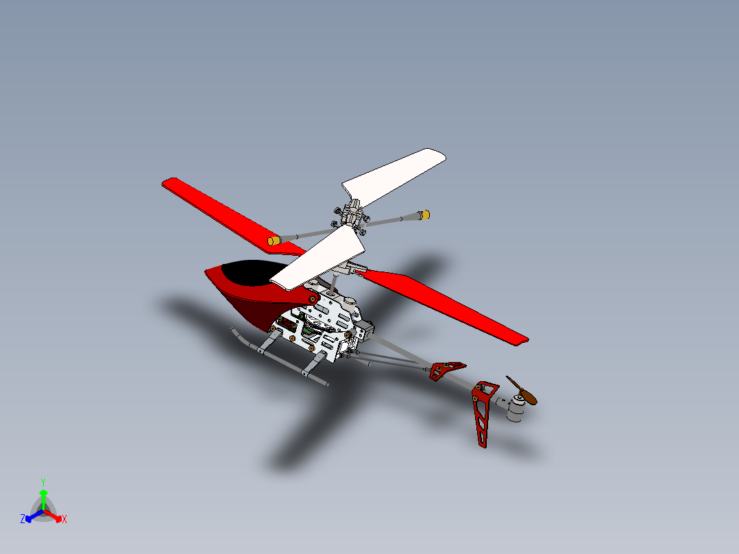 直升飞机 飞机模型设计 (4)正等轴测图
