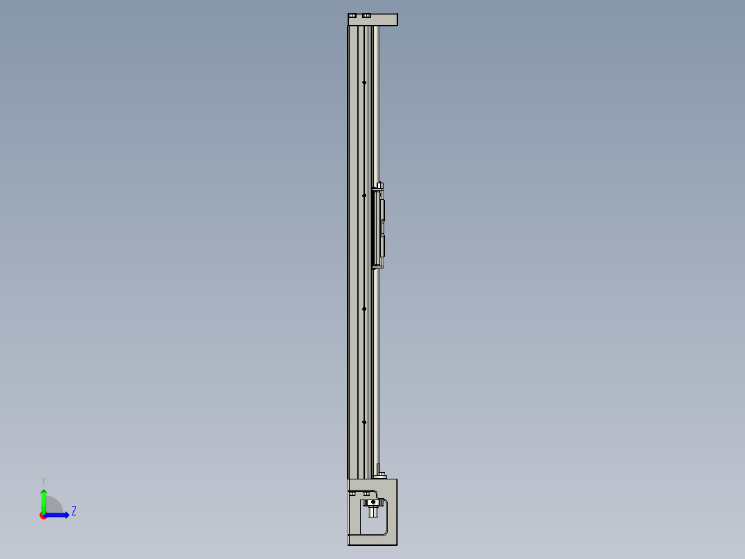 直线模组LHK60C-400A1-F0设计图纸左视图