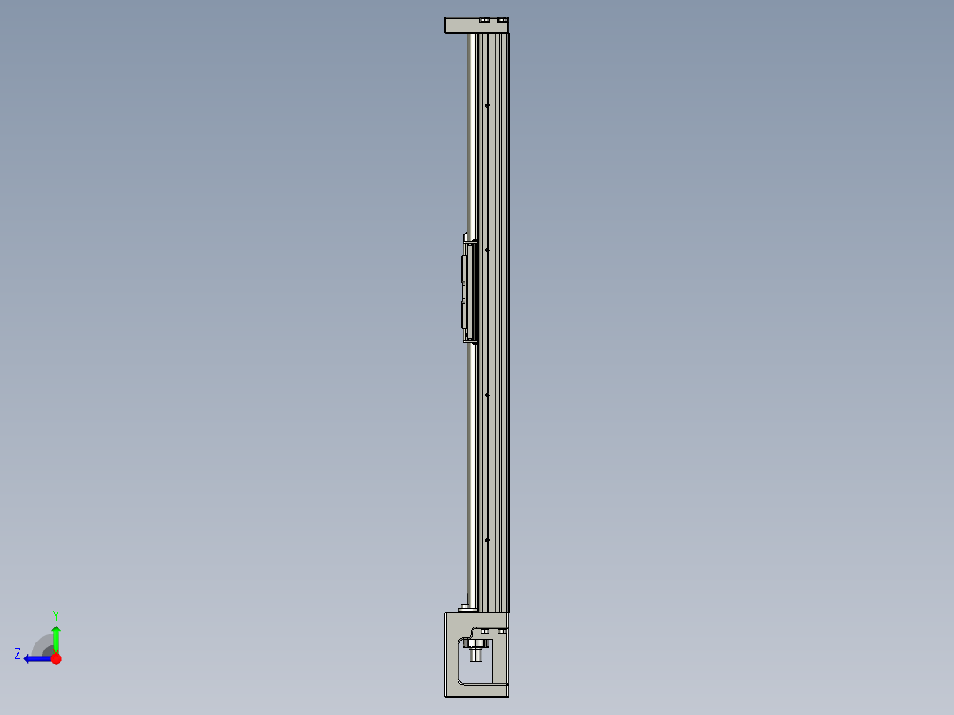 直线模组LHK60C-400A1-F0设计图纸右视图