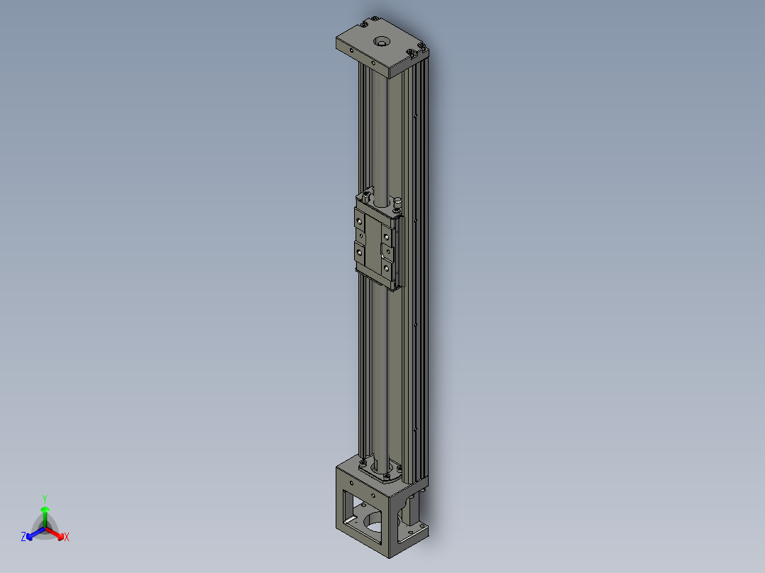 直线模组LHK60C-400A1-F0设计图纸正等轴测图