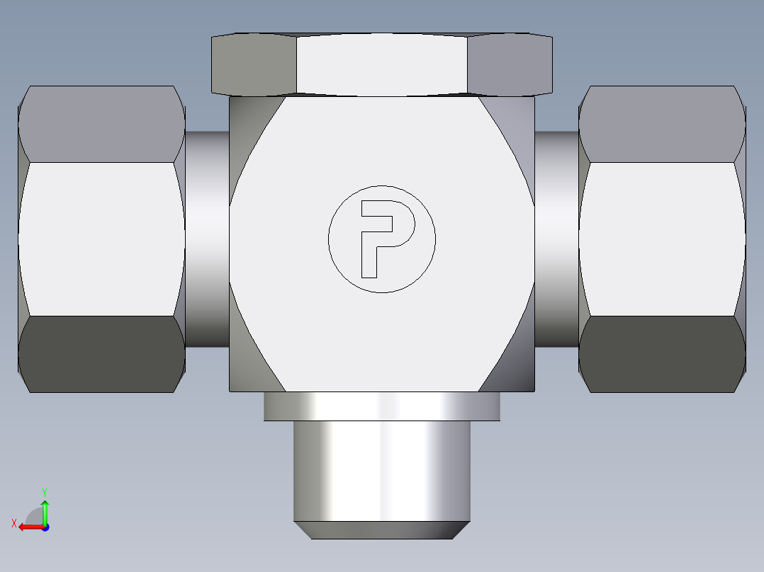 卡套式工业通用硬管接头EO_High_pressure_banjo_tee_TH15ZLMKDSCF后视图