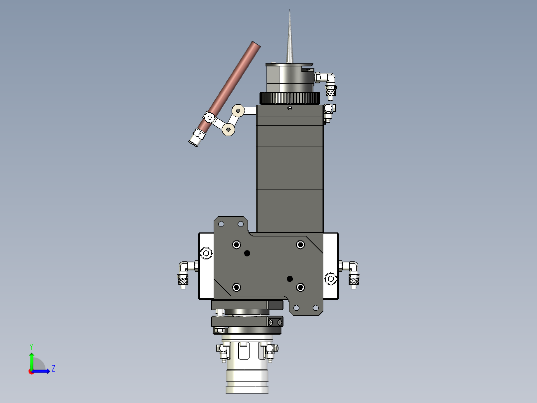 激光光纤加工头三维==1112437==80左视图