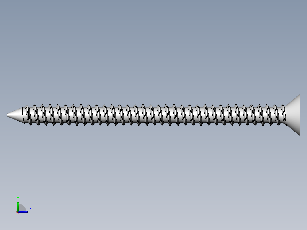 m3-13-to-40-沉头自攻螺丝-Screw M3 x 40 for Wood.SLDPRT左视图