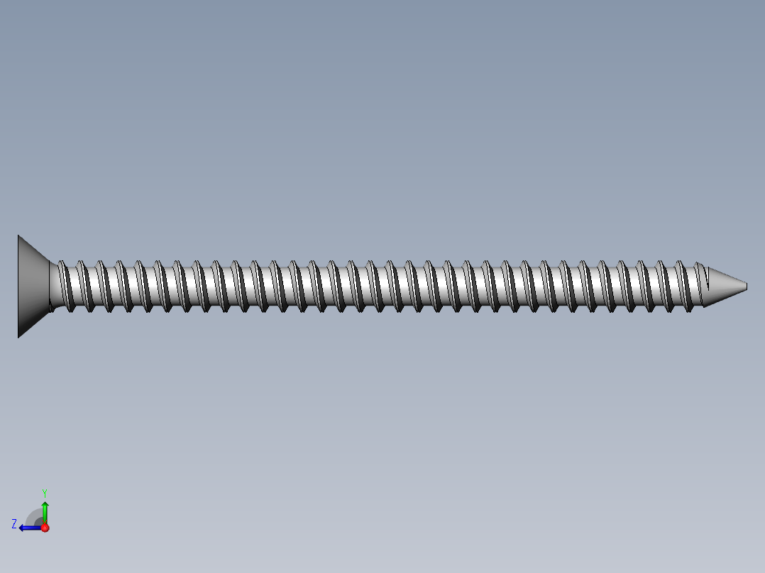 m3-13-to-40-沉头自攻螺丝-Screw M3 x 40 for Wood.SLDPRT右视图