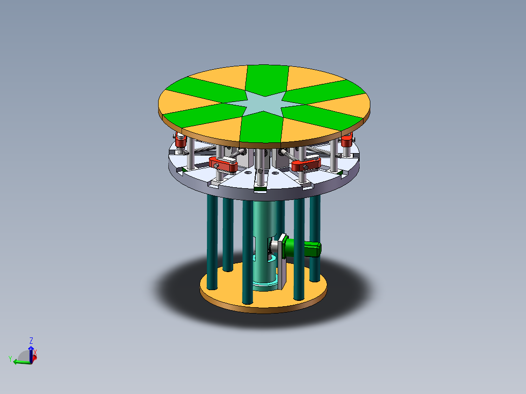 Q516-基于缩放变形机构的桌面装饰机械设计【三维SolidWorks】