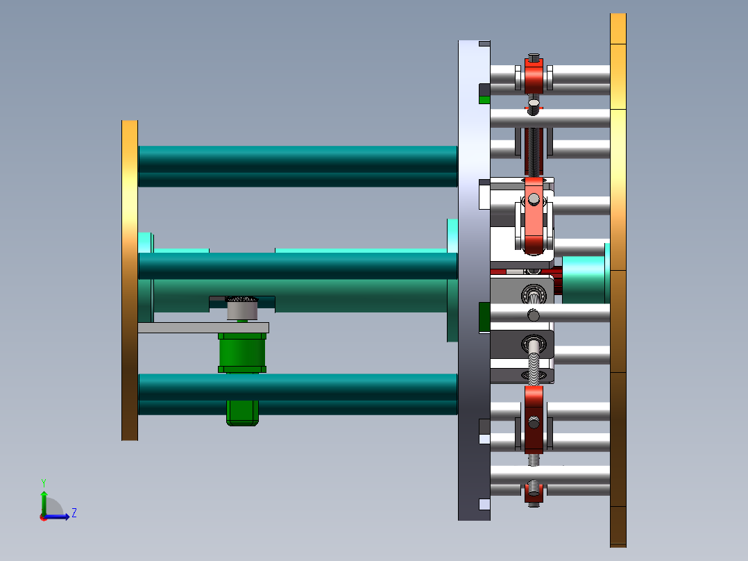 Q516-基于缩放变形机构的桌面装饰机械设计【三维SolidWorks】左视图