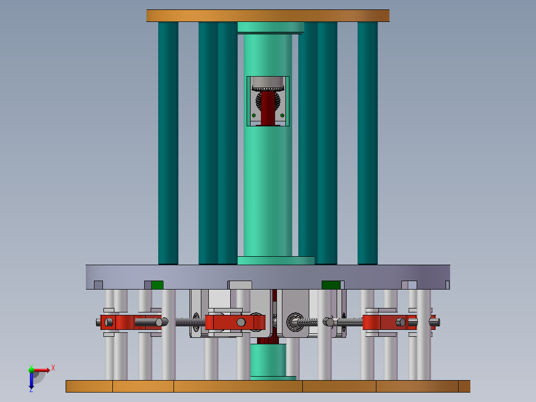 Q516-基于缩放变形机构的桌面装饰机械设计【三维SolidWorks】俯视图