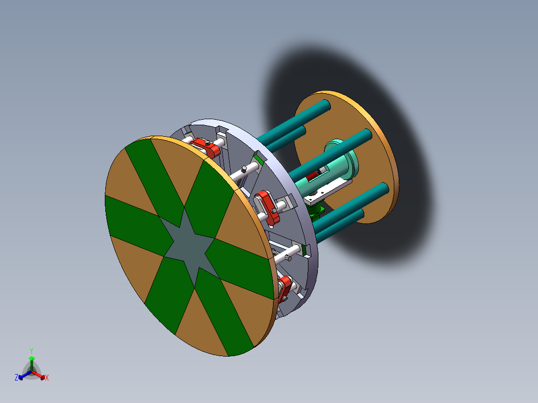Q516-基于缩放变形机构的桌面装饰机械设计【三维SolidWorks】正等轴测图
