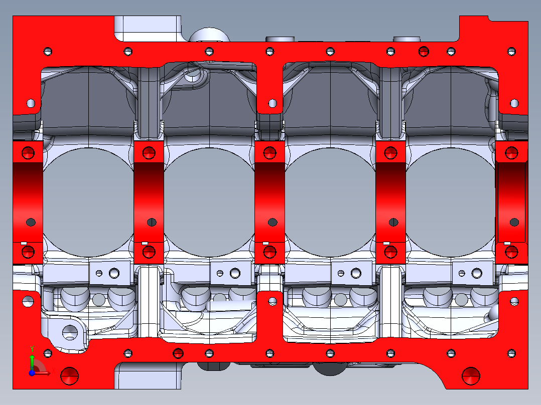 发动机缸体前视图