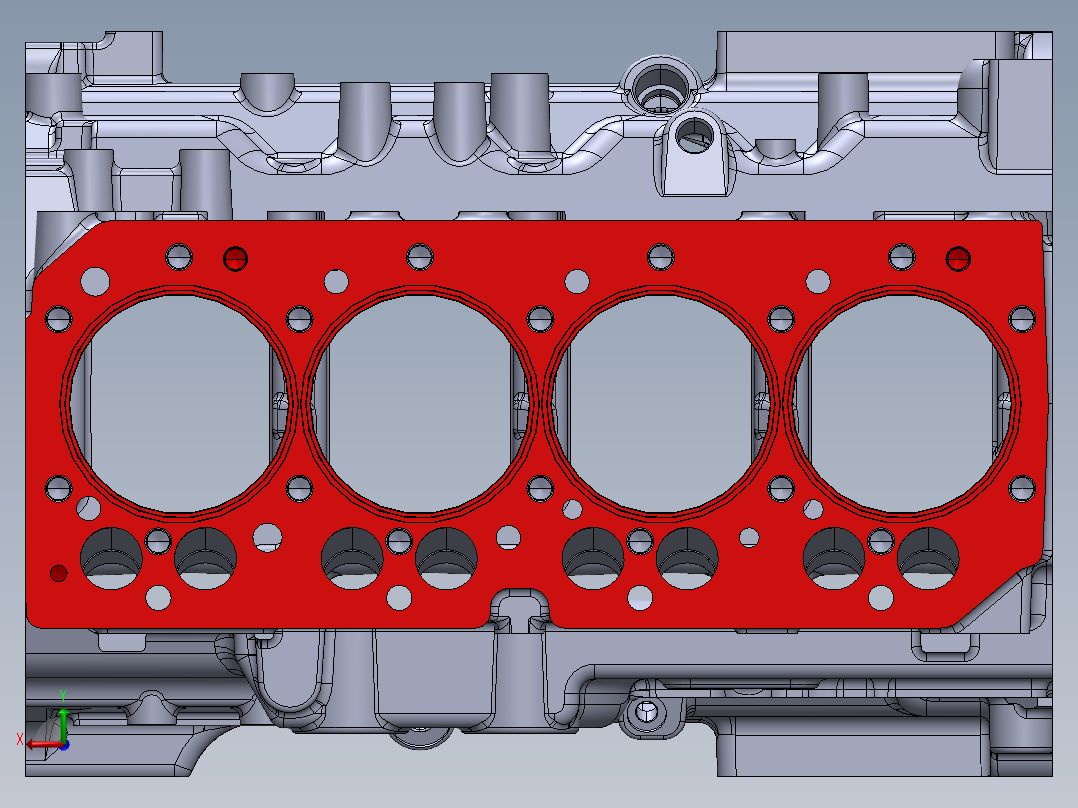 发动机缸体后视图