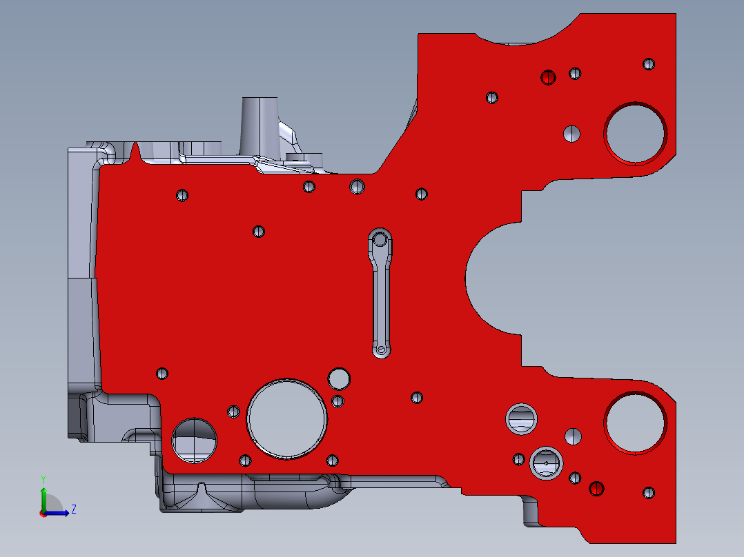 发动机缸体左视图