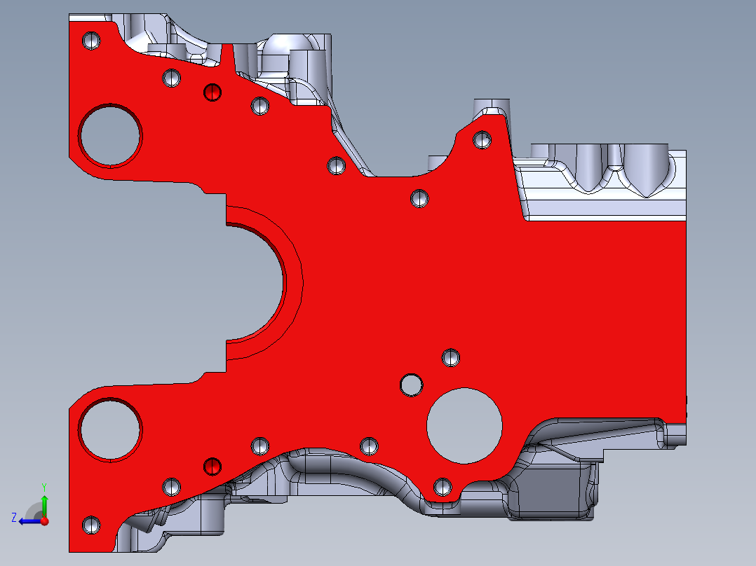 发动机缸体右视图
