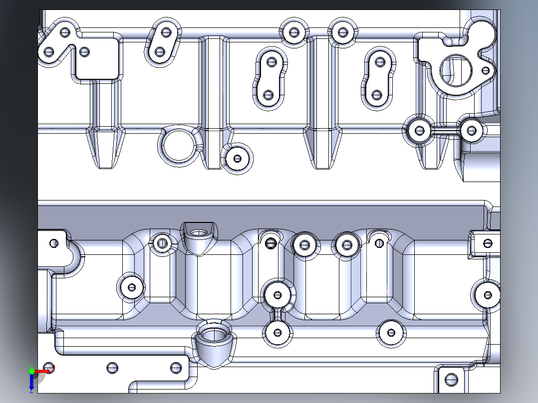 发动机缸体俯视图