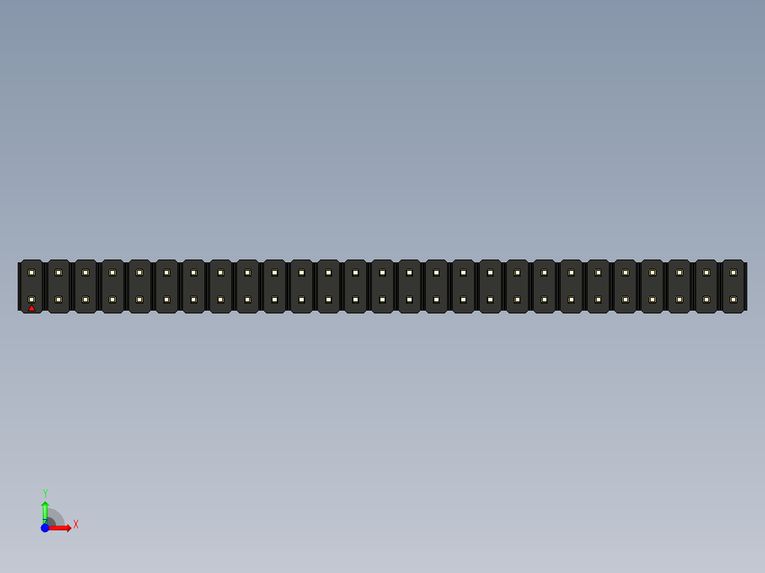 彩色公头100mil（2.54mm）系列-DS1021_black_2x27p_100mil_Type19_rev1.0前视图