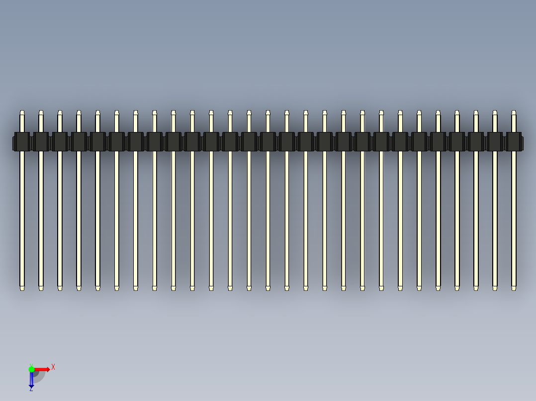 彩色公头100mil（2.54mm）系列-DS1021_black_2x27p_100mil_Type19_rev1.0俯视图