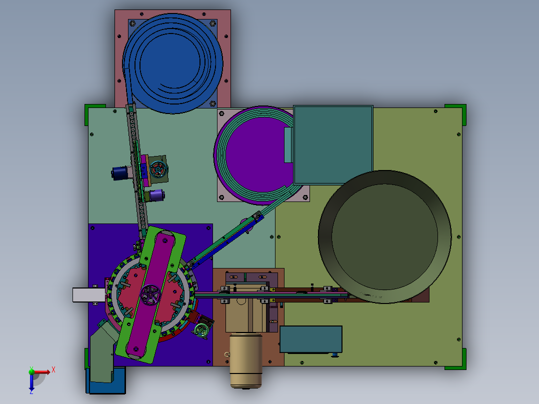 凸轮瓶盖组装机俯视图